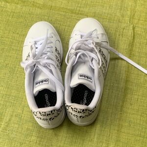 Adidas White Sneakers with Black Pattern